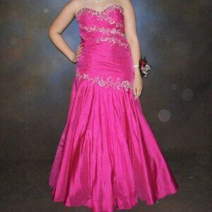 Magenta Embroidered Gown